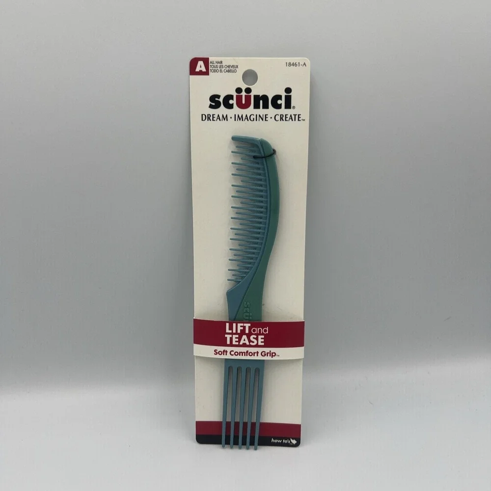 New Scunci Style Lift & Tease Comb All Hair 2003 18461-A Pick